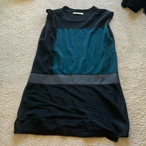 BALENCIAGA Y2K mini dress leather and silk size small EUC WORN 1x